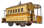 rare 19th century original hand-painted american folkart trolley or street car by o.r. jones