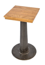 late 19th or early 20th century single fluted and tapered cast iron platform scale base with oversized flange and newly added oak wood top with recessed apron
