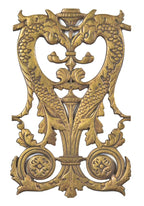 historically important double-sided c. 1928 ornamental cast bronze hyde park bank building interior lobby staircase baluster panel featuring aquatic creatures