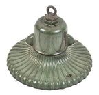 all original early 20th century green porcelain enameled cast iron city of chicago heavy single electric chicago "multilux" street light fixture with nicely weathered patina