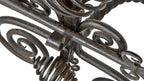 museum-quality all original late 19th century richardsonian romanesque style massive ornamental wrought iron residential or commercial building fireplace andirons