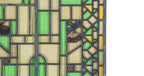 two oversized early 20th century museum quality howard van doren shaw residential stained glass windows accentuated with fire enameled glass emblematic panels