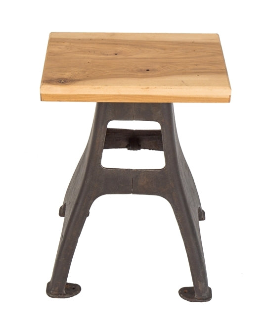 refinished early 20th century low-lying four-legged salvaged chicago antique american industrial cast iron side table with optional wood top