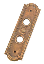 original c. 1920 ornamental cast bronze salvaged chicago marshall and fox-designed drake hotel elevator cab or car directional push plate with egg and dart border