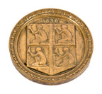 exceptionally rare museum-quality 1890's interior chicago architectural old colony building elevator door "coat of arms" bronze plaque or medallion