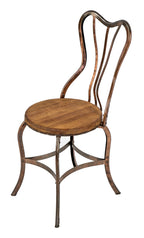 rare museum quality early 20th century joseph uhl-designed pressed and form copper-plated pressed and folded steel "uhl brothers" parlor chair with backrest