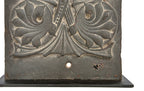 original john wellborn-roots designed single-sided ornamental cast iron rookery building cast iron pilaster panel fragment with custom-built display stand