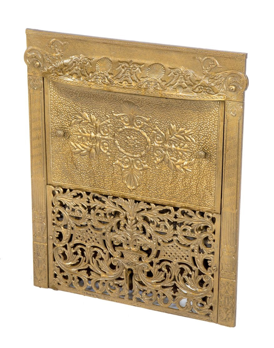 fanciful 19th century dawson brothers interior residential ornamental cast iron fireplace summer cover with detachable summer cover