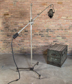 fully functional massive hollywood studio fully adjustable mole-richardson mobile studio set lamp or "spot" with tripod base and bassick casters