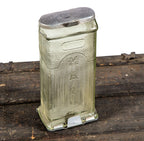 original and hard to find american depression-era reinforced transparent pressed glass "visible" mailbox complete with original aluminum fittings