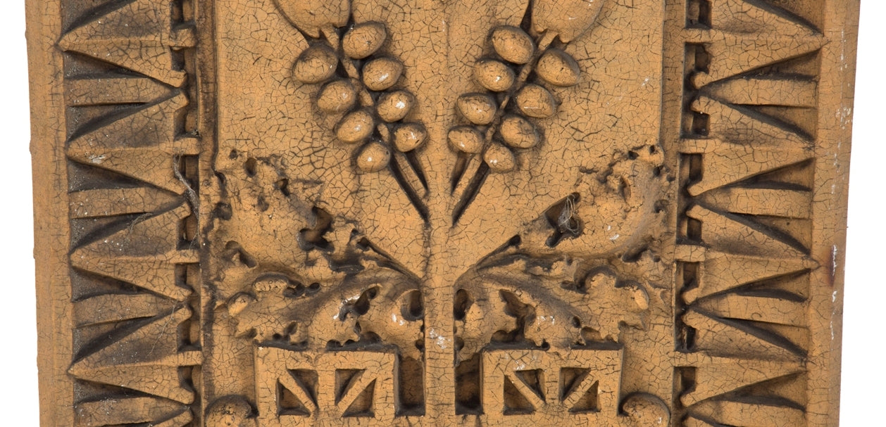 c. 1936 george grant elmslie-designed oliver p. morton school ornamental terra cotta exterior pier capital modeled by fritz albert