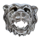 rare all original exterior ornamental cast iron ringling brothers figural lion cage circus wagon figural corner bracket with brushed metal finish