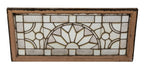 original 19th century salvaged chicago interior residential victorian era leaded and beveled glass transom window with original wood sash frame