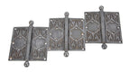 three matching original late 19th century american antique ornamental cast iron office door reliance building loose pin hinges with ball finials