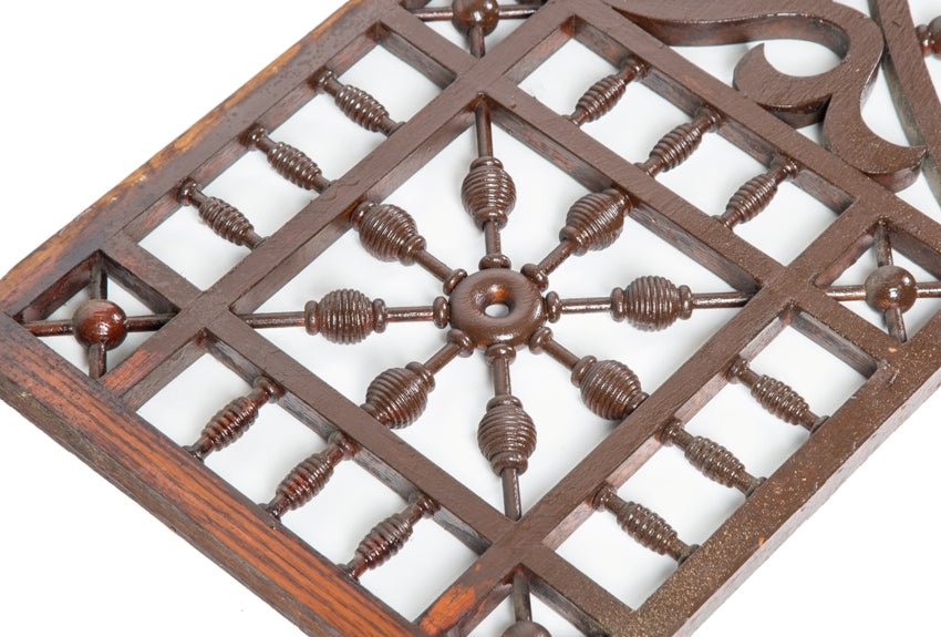 original 1880's victorian era salvaged chicago solid oak wood architectural stick-and-ball interior residential fretwork