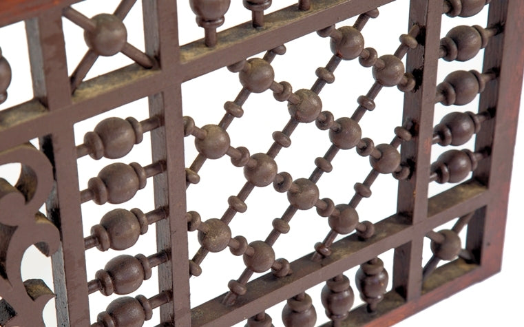 oversized original 19th century solid oak wood interior residential salvaged chicago double-sided fretwork panel with stick-and-ball field pattern and scrollwork