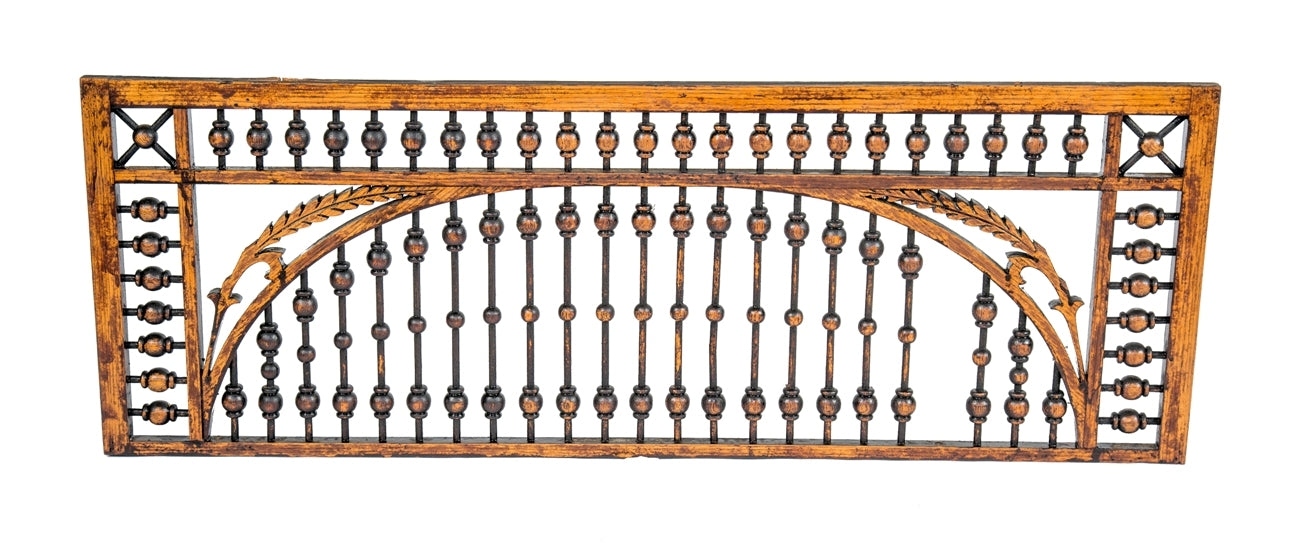 finely executed original 19th century salvaged chicago interior residential solid oak wood fretwork panel with largely intact stained finish