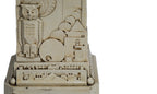 original early 20th century american egyptian revival two-piece freestanding fritz albert-designed northwestern white glazed terra cotta figural lamp base