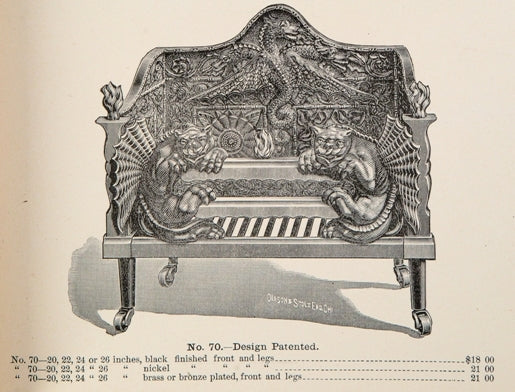 very rare 1887-1888 softbound profusely illustrated dawson brothers fireplace and accessories product catalog with age appropriate wear