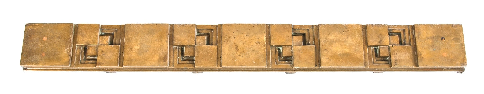 late 1920's museum quality cast bronze "wrightesque" eye and ear infirmary door header designed by the architectural firm of hammond and martin