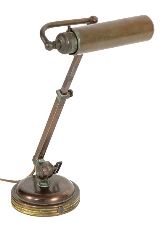 highly sought after american art deco streamlined style telescoping faries table or desk lamp with weighted base and tubular reflector