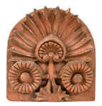 museum quality c. 1884 louis h. sullivan-designed exterior salvaged chicago scoville building red slip glazed terra cotta lunette with segmented surround and deep undercuts