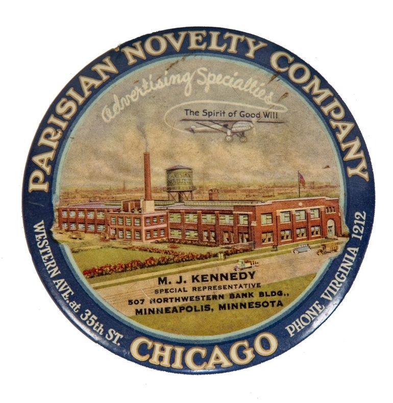 original and completely intact parisian novelty company salesman sample celluloid pocket mirror