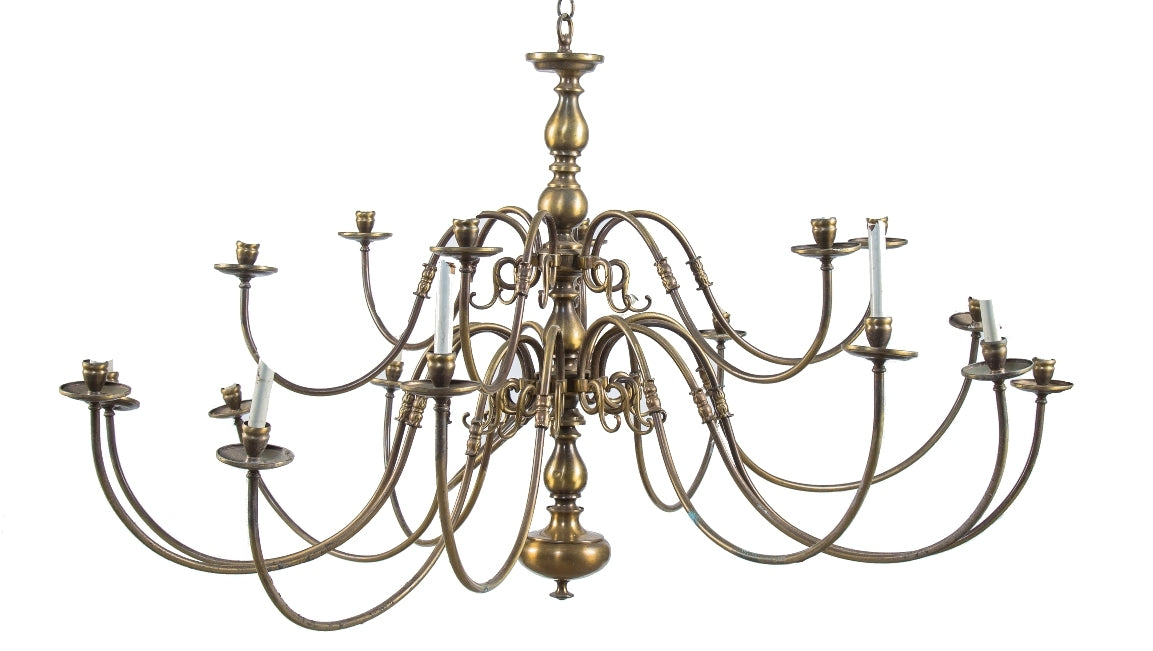 original c. 1930's american depression-era antique oversized interior salvaged chicago hotel ballroom chandelier with nicely aged surface patina