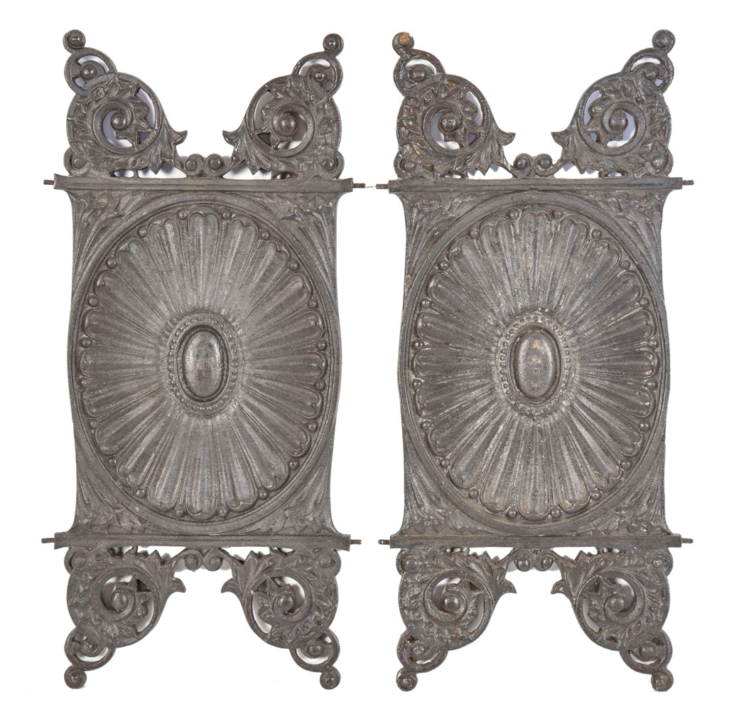 two original and intact late 19th century salvaged chicago william le baron jenney-designed leiter ii building interior staircase baluster panels with bower-barff finish