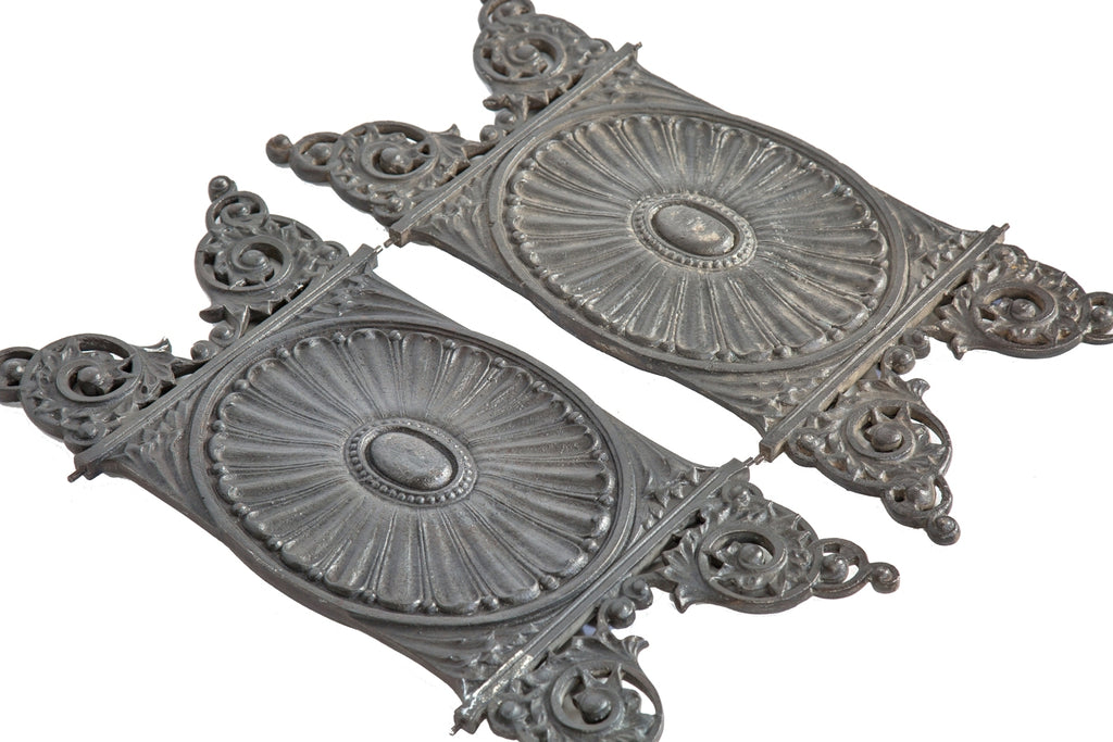 two original and intact late 19th century salvaged chicago william le baron jenney-designed leiter ii building interior staircase baluster panels with bower-barff finish