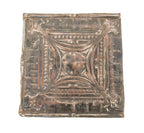 diminutive original single-sided stamped ornamental "sullivanesque" steel salvaged chicago tin ceiling panel with nicely aged surface patina