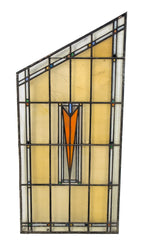 largely intact c. 1924 museum-quality george grant elmslie-designed old second national bank building art glass window with centrally located distinctive "v" design