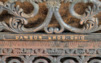 highly sought after and richly ornamented cast iron dawson brothers salvaged chicago interior residential fireplace insert with oxidized copper-plated finish