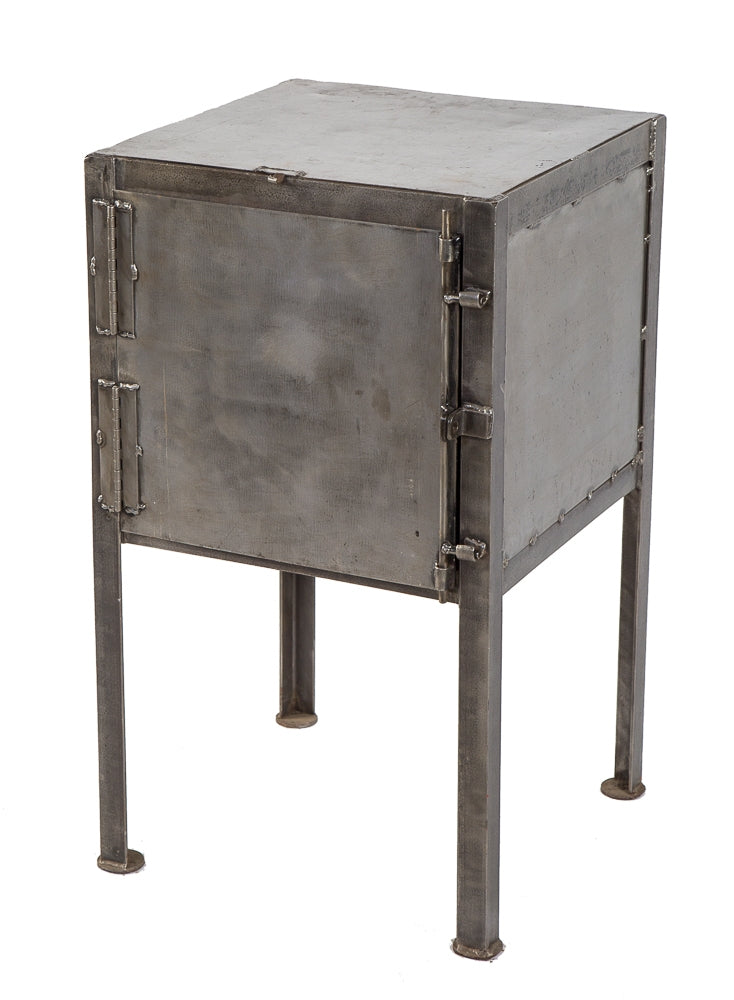 american depression era industrial custom-built freestanding factory foreman lockable strongbox comprised of welded joint steel