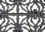 late 19th century historically important american salvaged chicago m.a. meyer loft building ornamental wrought iron exterior perforated fire escape horizontal platform