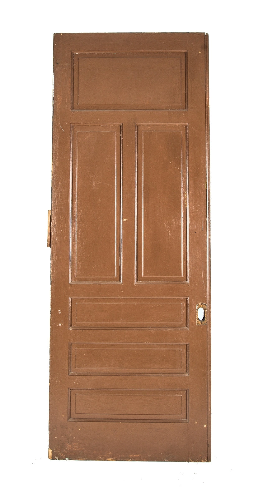 one of two oversized late 19th century chicago graystone interior residential oak wood sliding pocket door with recessed panels