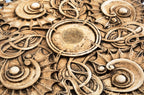 well-executed recast of and original museum-quality 1884 louis h. sullivan-designed interior louis frank residence light fixture cast plaster ceiling medallion