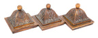 one of three custom-made 19th century antique american hard-carved richardsonian romanesque solid oak wood interior residential newel post finial or cap with original finish