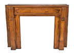 uniquely-designed original late 19th or early 20th century antique american interior residential quartered oak wood fireplace mantel with original finish