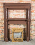 late 19th century antique american victorian era interior residential salvaged chicago fireplace mantel with fluted columns