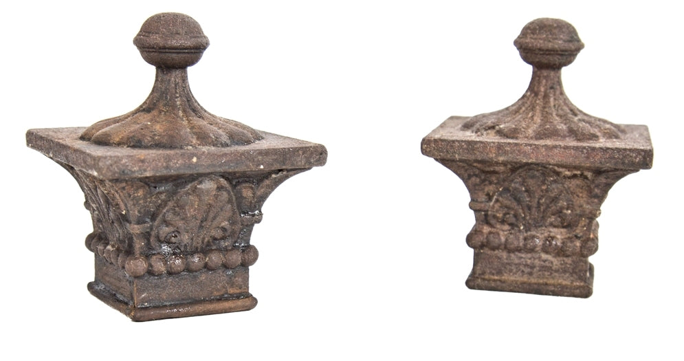one of two matching 1896 william le baron jenney's davis or morton building interior elevator cast iron finials with ball finials and anthemions