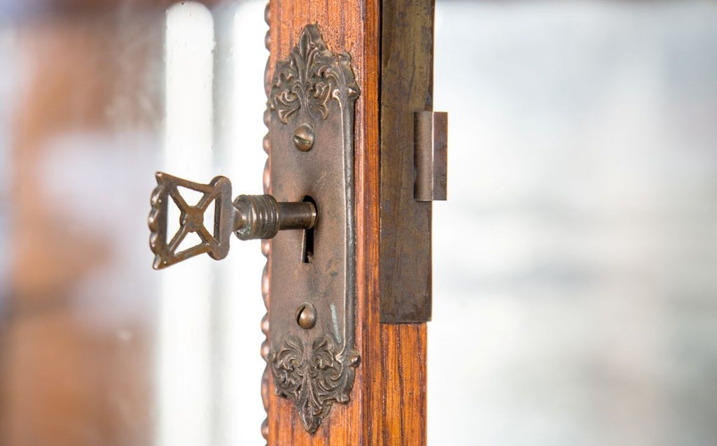 remarkable 19th century all original and intact salvaged chicago gold coast mansion varnished oak wood interior built-in cabinet with centrally located double-hung stained glass window
