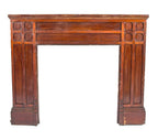 unusual oversized late 19th or early 20th century antique american victorian era chicago mansion fireplace mantel with recessed panels and original varnished finish