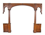 all original and intact 19th century american salvaged chicago varnished oak wood interior residential room divider or colonnade replete with heavily ornament gesso molding