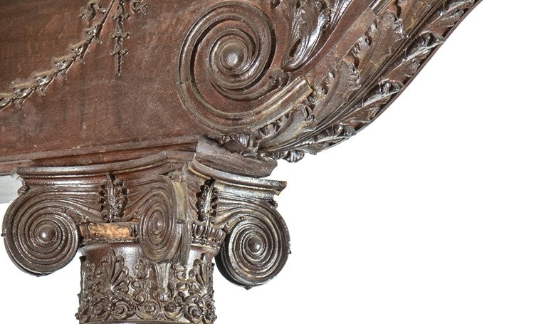 highly sought after late 19th or early 20th century salvaged chicago victorian era solid oak wood residential room dividers or colonnades with intact darkly varnished finish