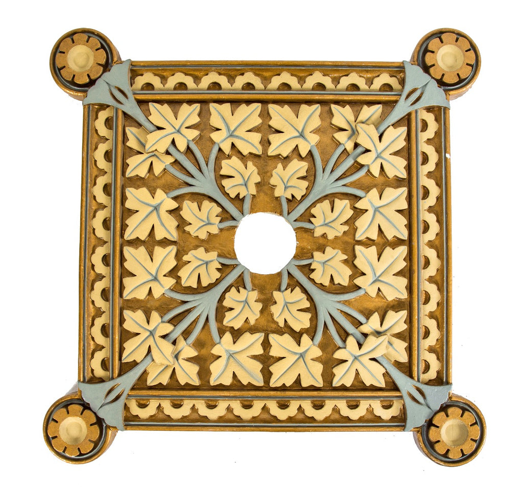 museum-quality fully restored cast plaster interior residential plaster ceiling medallion from burnham and root's hayden house