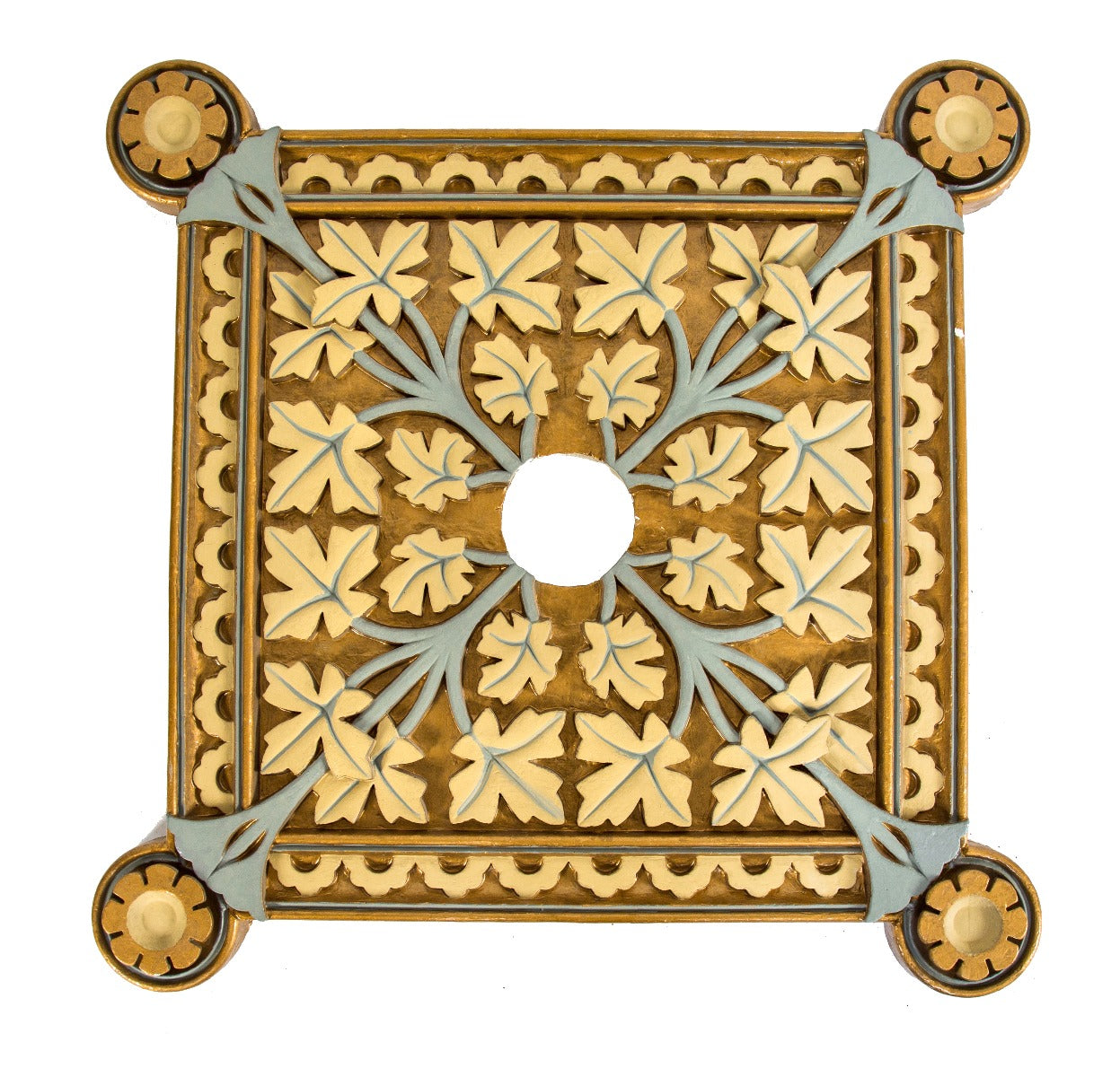 museum-quality fully restored cast plaster interior residential plaster ceiling medallion from burnham and root's hayden house