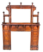 impressive c. 1880's completely intact salvaged chicago interior residential quartered oak eastlake style fireplace mantel with original beveled mirror