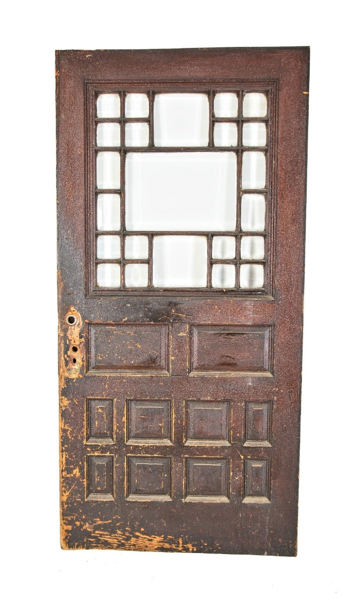spectacular original 1880's salvaged chicago antique american interior residential gold coast vestibule oak wood door with beveled glass