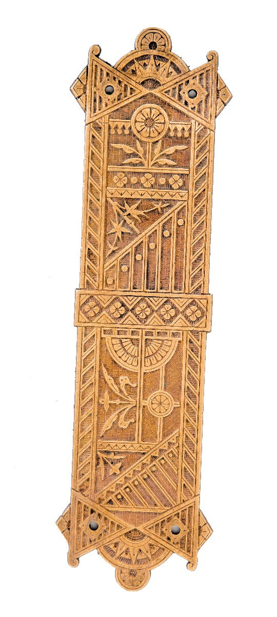 one of two matching highly desirable antique salvaged chicago ornamental cast brass american aesthetic swinging door push plates